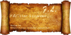 Füller Lizander névjegykártya