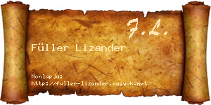 Füller Lizander névjegykártya